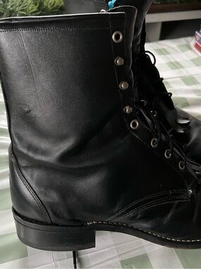 Laredo Black Men's Lace-Up Western Combat Boots